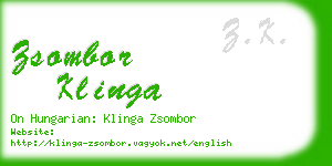 zsombor klinga business card